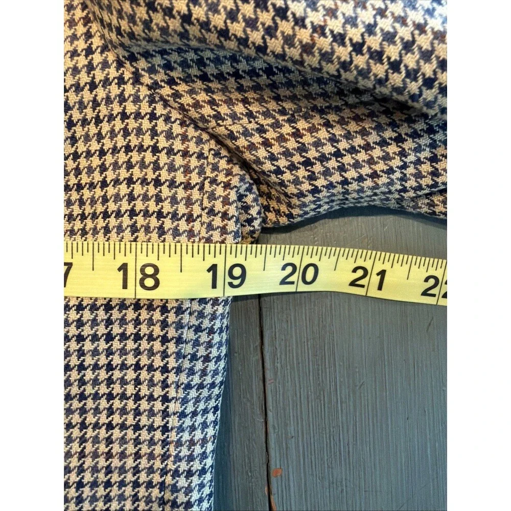 Brooks Brothers Houndstooth Wool Blazer Jacket Made USA Vintage 90s 40R See Desc